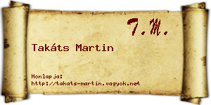 Takáts Martin névjegykártya
