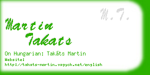 martin takats business card